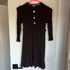 Burberry Girls Long Sleeve Brown Dress 10Y